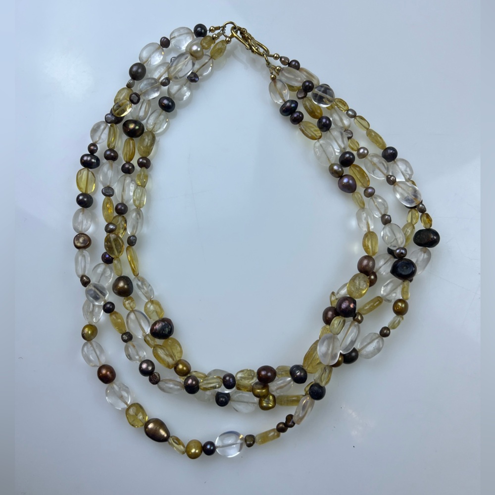 Beaded Multiple Layer Statement Necklace Hr12-7 - image 6